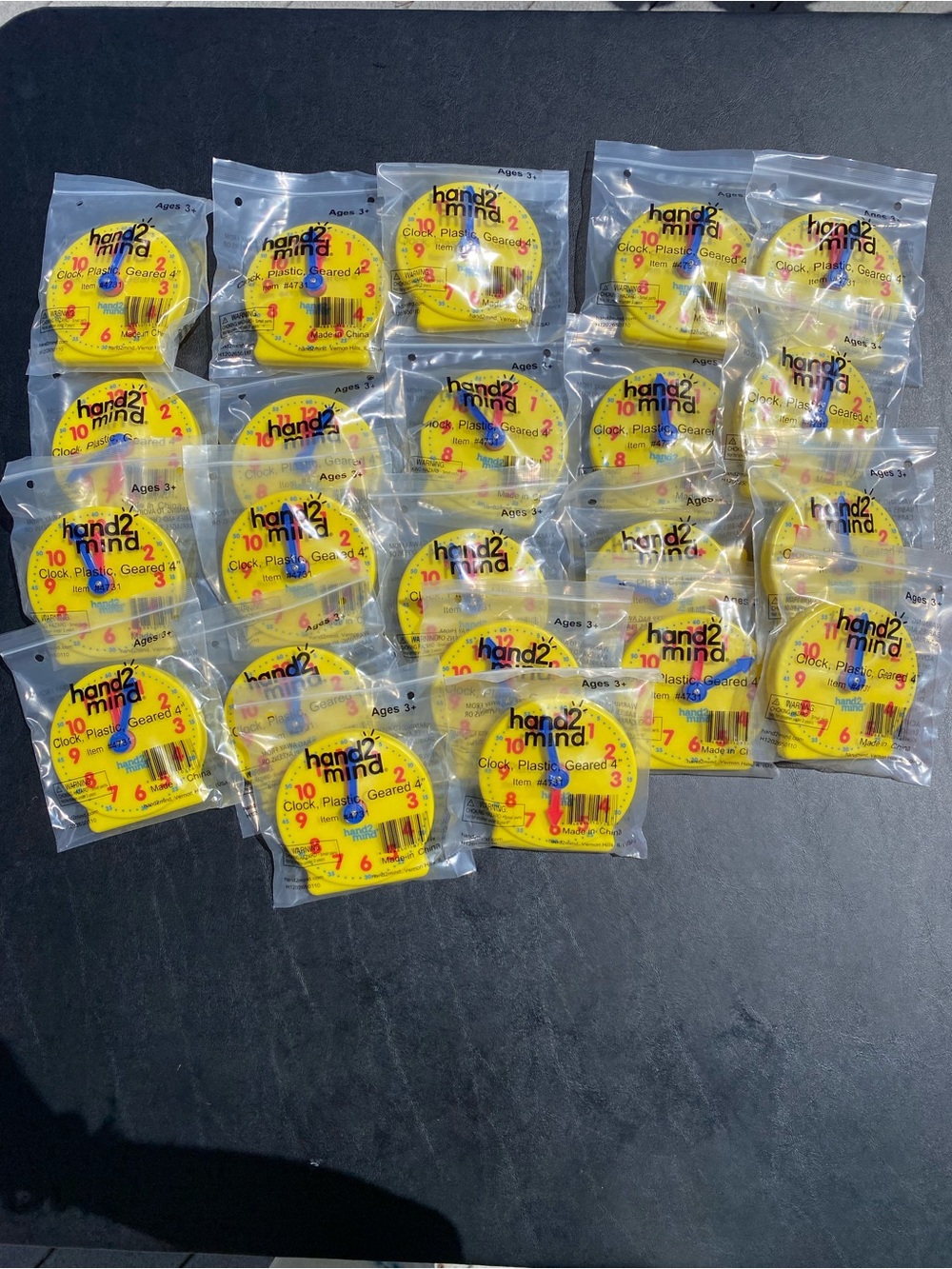 Yellow Clock Manipulatives - Pack of Educational Supplies